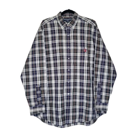 Ralph Lauren Golf Button Down Tilden Mens XL Plaid Long Sleeve Preppy Cotton - Picture 1 of 6